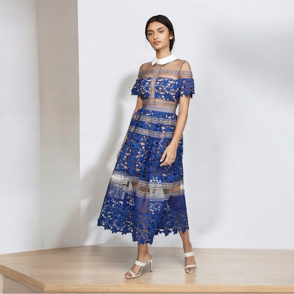 Self Portrait Liliana Midi Dress | Sold Out Everywhere | Spring Party Dress